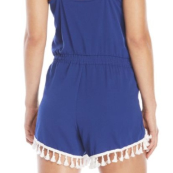 NWT! Spiaggia Dolce Women's Blue Tassel Romper - Picture 2 of 4